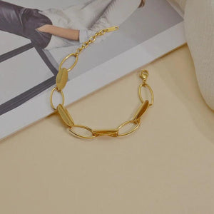 Nextvance Hot Stainless Steel Geometry Oval Hand Chain Bracelet