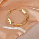 Nextvance Hot Stainless Steel Geometry Oval Hand Chain Bracelet