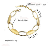 Nextvance Hot Stainless Steel Geometry Oval Hand Chain Bracelet