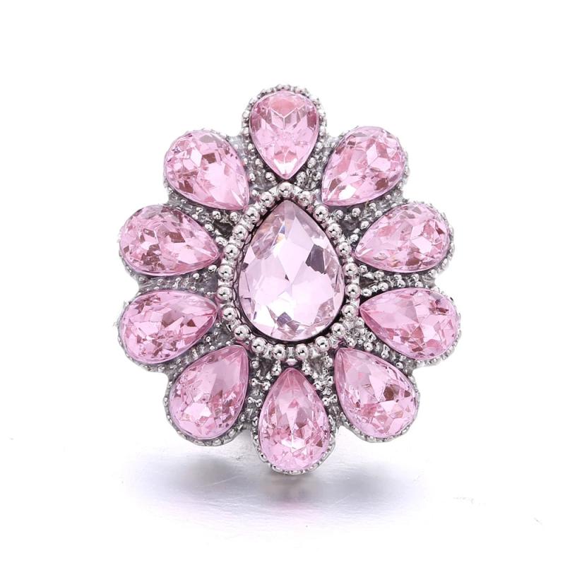5pcs/lot 18mm Metal Snap Buttons Jewelry Style Fish Heart Pink Button