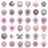 5pcs/lot 18mm Metal Snap Buttons Jewelry Style Fish Heart Pink Button