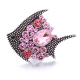 5pcs/lot 18mm Metal Snap Buttons Jewelry Style Fish Heart Pink Button
