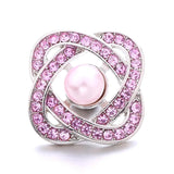 5pcs/lot 18mm Metal Snap Buttons Jewelry Style Fish Heart Pink Button