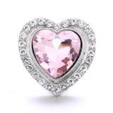 5pcs/lot 18mm Metal Snap Buttons Jewelry Style Fish Heart Pink Button