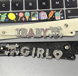 Y2K Heart Skull Bone Letters Bracelet Harajuku Punk Leather Bangle