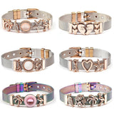 Colorful Stainless Steel Mesh Bracelet Bangle with Slide Charms