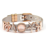 Colorful Stainless Steel Mesh Bracelet Bangle with Slide Charms