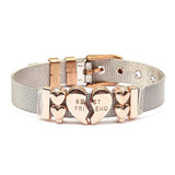 Colorful Stainless Steel Mesh Bracelet Bangle with Slide Charms