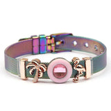 Colorful Stainless Steel Mesh Bracelet Bangle with Slide Charms