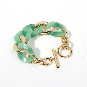 Green Resin Bracelets Acrylic Lasso Friendship Bracelets for Women