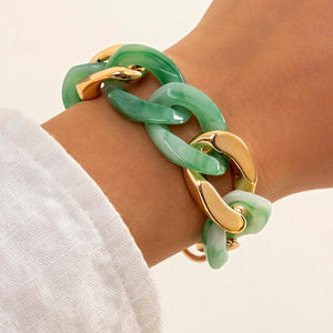 Green Resin Bracelets Acrylic Lasso Friendship Bracelets for Women