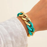 Green Resin Bracelets Acrylic Lasso Friendship Bracelets for Women