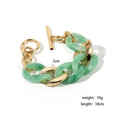 Green Resin Bracelets Acrylic Lasso Friendship Bracelets for Women