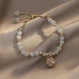 Opals Charm Bracelets Geometric Zircon Pendant Bracelet