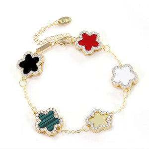 Zircon Flowers Double-sided Bracelet for Women