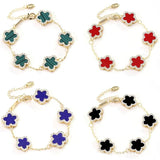 Zircon Flowers Double-sided Bracelet for Women