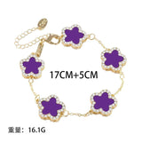 Zircon Flowers Double-sided Bracelet for Women