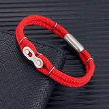 Punk Rock Bicycle Chain Bracelet Wristband Stainless Steel Magnet Buckle