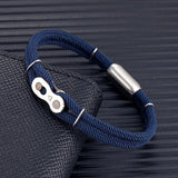 Punk Rock Bicycle Chain Bracelet Wristband Stainless Steel Magnet Buckle
