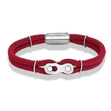 Punk Rock Bicycle Chain Bracelet Wristband Stainless Steel Magnet Buckle