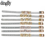 Two-tone Mesh Bracelet with Golden Love Heart Beads