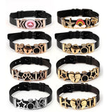 Two-tone Mesh Bracelet with Golden Love Heart Beads