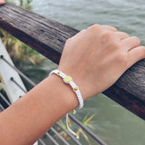 26 Letter Titanium Steel Disc Woven Bracelet, 18K Plating Jewelry
