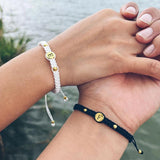 26 Letter Titanium Steel Disc Woven Bracelet, 18K Plating Jewelry