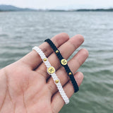 26 Letter Titanium Steel Disc Woven Bracelet, 18K Plating Jewelry