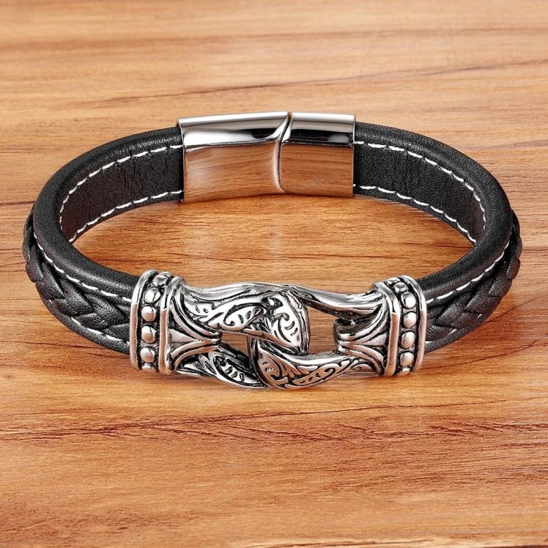 Braided Rope Wrap Leather Bracelets for Men Women