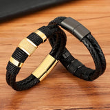 Braided Rope Wrap Leather Bracelets for Men Women