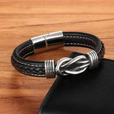Braided Rope Wrap Leather Bracelets for Men Women