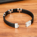 Braided Rope Wrap Leather Bracelets for Men Women