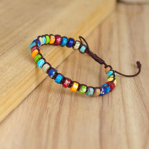 7 Chakra Bracelet DIY Woven Natural Stone Boho Yoga Charm Bangle Women Jewelry