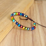 7 Chakra Bracelet DIY Woven Natural Stone Boho Yoga Charm Bangle Women Jewelry