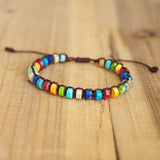 7 Chakra Bracelet DIY Woven Natural Stone Boho Yoga Charm Bangle Women Jewelry