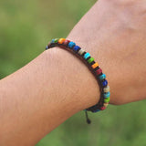 7 Chakra Bracelet DIY Woven Natural Stone Boho Yoga Charm Bangle Women Jewelry