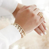3pcs Mama Bracelet Set Beaded Wristband Wooden Bead Bangle Mother's Gift