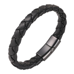 Men's Braided Leather Bracelet in Brown