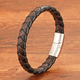 Men's Braided Leather Bracelet in Brown