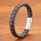 Men's Braided Leather Bracelet in Brown