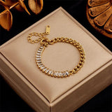 316L Stainless Steel Square Crystal Bracelet Colorful Body Jewelry