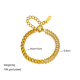 316L Stainless Steel Square Crystal Bracelet Colorful Body Jewelry
