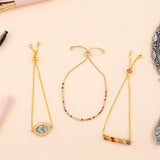 Plated Evil Eye Bracelet Women CZ Rainbow Eye Bracelet Girls Tennis Evil Eye Jew