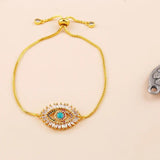 Plated Evil Eye Bracelet Women CZ Rainbow Eye Bracelet Girls Tennis Evil Eye Jew
