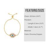 Plated Evil Eye Bracelet Women CZ Rainbow Eye Bracelet Girls Tennis Evil Eye Jew