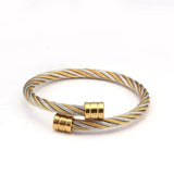 Stainless Steel Braided Cuff Bracelets Set Chain Link Sporty Wrap Bangles