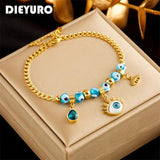 316L Stainless Steel Eyes Crystal Charm Bracelet For Women