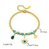 316L Stainless Steel Eyes Crystal Charm Bracelet For Women