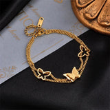 316L Stainless Steel Butterfly Charm Bracelet for Women